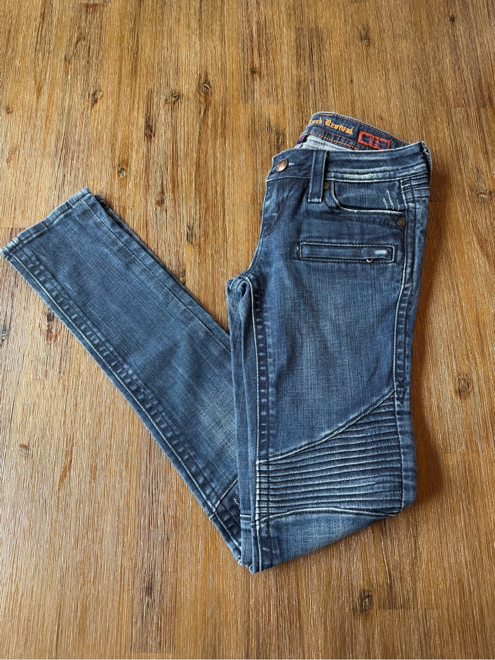 Rock Revival Women's Sheryl Skinny Moto Style Denim Jeans size 25